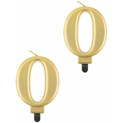 GoDan Narozeninová svíčka na dort 0 metalická zlatá 8 cm – Zboží Dáma