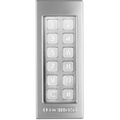 LOCINOX SlimStone-2 ZILV - osvětlená vyhřívaná kódová klávesnice se dvěma relé, stříbrná