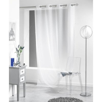 Douceur d'intérieur Záclona s oky VOLINE, 140 x 240 cm, bílá bílá – Hledejceny.cz
