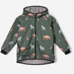 Unuo dětská softshellová bunda s fleecem Basic Lesní zvířata Khaki – Hledejceny.cz