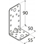 Domax Úhelník s prolisem KP 3, 90 x 50 x 55, zinek – Zbozi.Blesk.cz