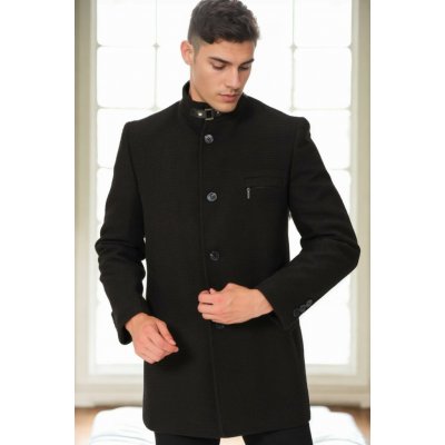 Dewberry PLT9367 Men's Coat Straight Black – Zboží Mobilmania