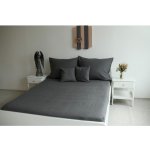Nelly Lněné prostěradlo do gumy tmavě šedé 140x200x20 – Zboží Mobilmania