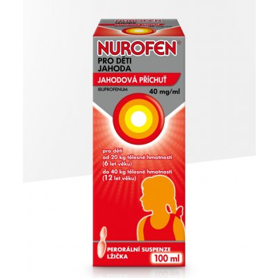 NUROFEN PRO DĚTI JAHODA POR 40MG/ML POR SUS 100ML – Hledejceny.cz