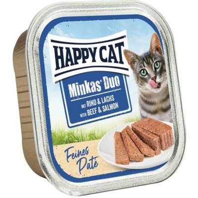 Happy Cat Minkas Duo Paté hovězí a losos 8 x 100 g – Zboží Mobilmania