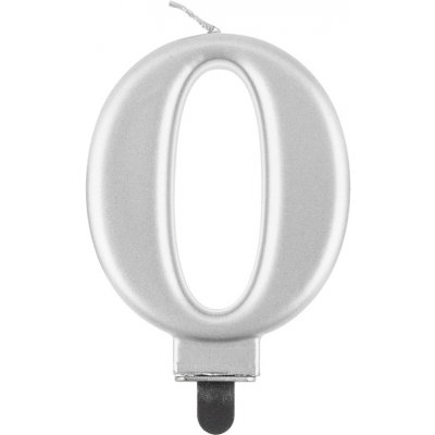 GoDan Narozeninová svíčka na dort 0 metalická stříbrná 8 cm – Hledejceny.cz