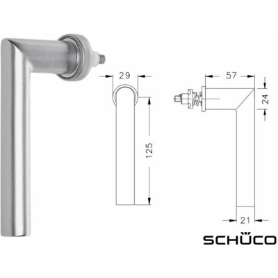 Schüco Okenní nástrčná klika FSB Design 1076 Barva: C0 - stříbrná eloxovaná – Zboží Mobilmania