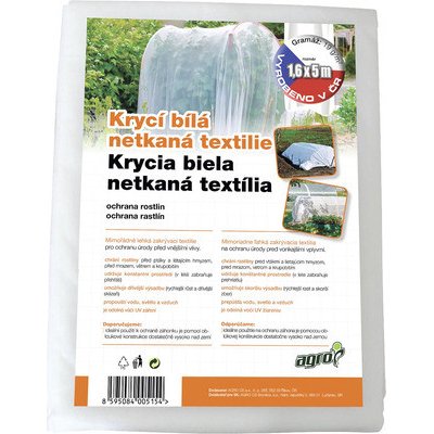 Netkaná textilie krycí Agro 1,6 x 5 m 19g/m² bílá