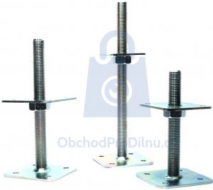 Kotevní patka nastavitelná, volná matice spodní deska 110x110, horní deska 80x80, šroub. 200/M24, balení 1 ks