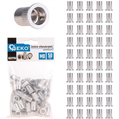 GEKO Nýtovací matice M8 (1,0–3,5) hliníkové, 50 ks - G02911H – Zboží Mobilmania