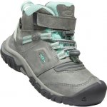 Keen Ridge Flex Mid Wp dětská treková obuv 10016476KEN grey/blue tint