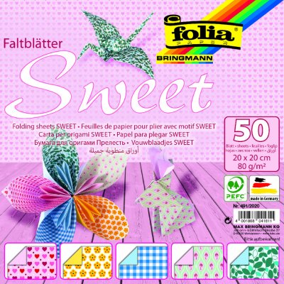 Folia Bringmann Origami papír Sweet 80g/m2 20 x 20 cm 50 ks – Zbozi.Blesk.cz