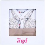 Little Angel Novorozenecká sada smyk Outlast bílá sv.hnědé květy latte – Zboží Dáma
