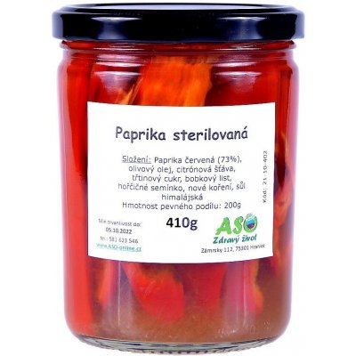 ASO Zdravý život Paprika sterilovaná 410 g
