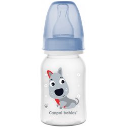 Canpol Babies láhev s potiskem Cute Animals Pejsek modrá 120ml