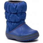 Crocs Winter Puff Boot Kids Cerulean Dětské sněhule Blue Light Grey – Zboží Mobilmania