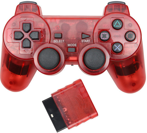 PSko Drátový ovladač pro PS1 a PS2 červený E10082