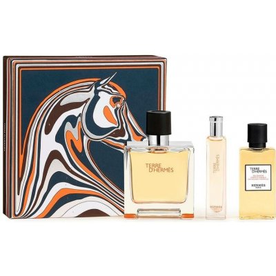 Hermes Terre D´Hermes Pure Perfume Dárková sada Parfum 75 ml, sprchový gel 40 ml a miniaturka Pure Perfume 15 ml – Hledejceny.cz