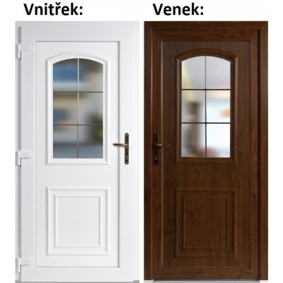 Soft Vchodové dveře 3D 302 Zlatý dub / Bílá 100x210 cm levé – Hledejceny.cz