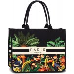 Fabrizio Letní shopper kabelka PARIS 50414-0198 černá s potiskem – Zboží Dáma