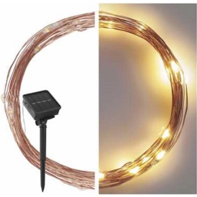 Anděl Přerov Solární světelný řetěz 120 x LED teplá bílá IP44 měděný 15 m – Hledejceny.cz