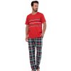Pánské pyžamo 1P1384 letadlo pánské pyžamo kr.rukáv červené