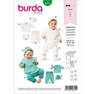 Střih Burda 9315 na oblečení pro miminka – Zboží Mobilmania