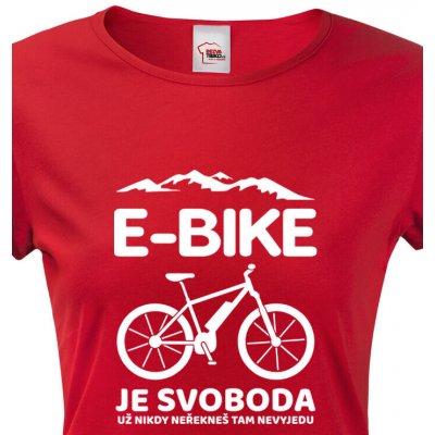 Dámské tričko E-bike Červená – Zboží Mobilmania