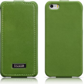 Pouzdro iCarer Luxury Flip Case zelené iPhone 5/5S/SE