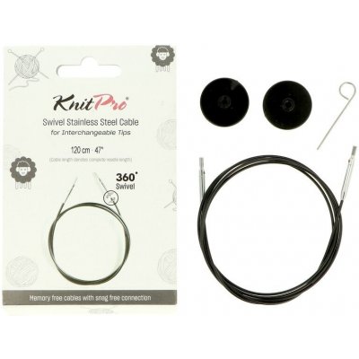 KnitPro lanko otočné černé 94cm (celková délka 120cm) – Zboží Mobilmania