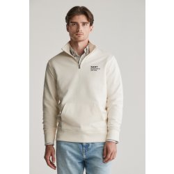 GANT SCRIPT GRAPHIC HALF ZIP SWEAT CREAM