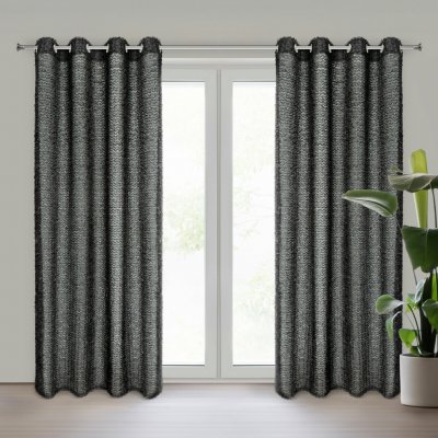 Eva Minge ZÁVĚS NA KROUŽCÍCH TIFFANY 135X250 CM ČERNÁ – Hledejceny.cz