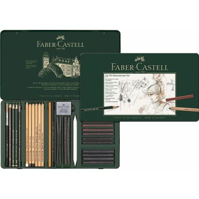 Faber-Castell Sada Faber Castell Pitt Monochrome plech.krabička 33ks – Hledejceny.cz