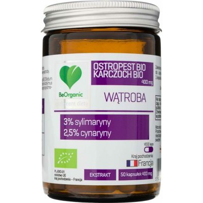 BeOrganic Ostropestřec 3% + artyčok 2,5% 400 mg 50 kapslí – Hledejceny.cz