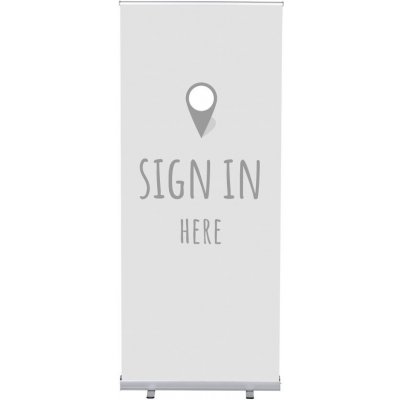 Jansen Display Set Roll-baneru Budget s vytištěným motivem, Přihlášení, šedý, anglicky, 870 x 2080 mm – Hledejceny.cz