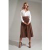 Dámská sukně Elegantní midi sukně m722 brown