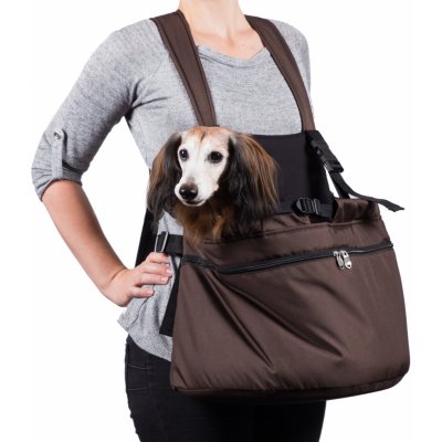 Iridog 2v1 Zippy 3 Batoh na psa tmavě hnědý s černou 30 x 38 x 23 cm – Hledejceny.cz