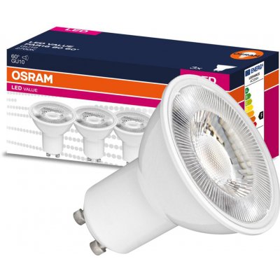 Osram 3PAK LED žárovka LED GU10 6,9W = 80W 575lm 2700K Teplá bílá 60° VALUE OSRVALU7519 – Hledejceny.cz