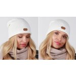 Fashionweek Elegantní dámská teplá čepice beanie ZIZI-P5 krémová – Hledejceny.cz