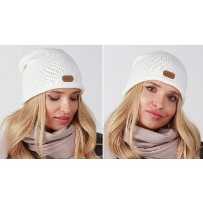 Fashionweek Elegantní dámská teplá čepice beanie ZIZI-P5 krémová – Hledejceny.cz