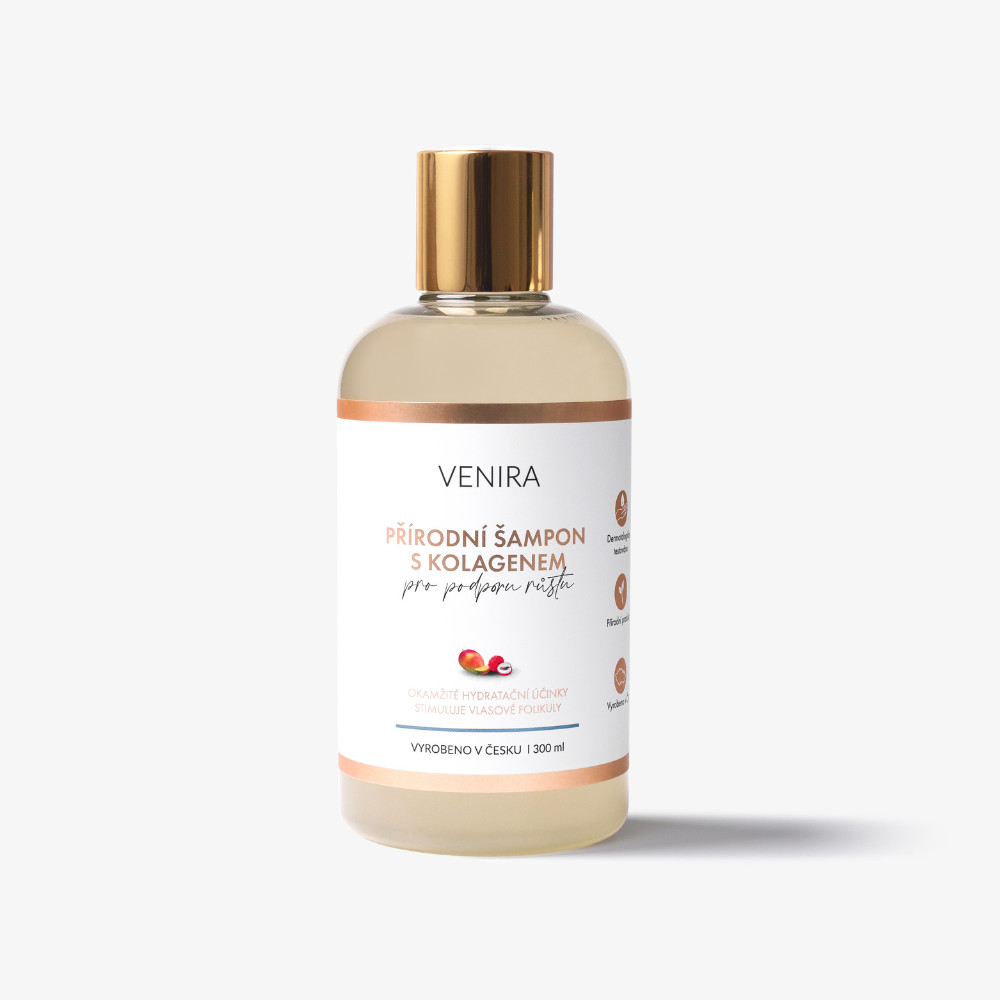 Venira přírodní šampon s kolagenem pro podporu růstu mango-liči 300 ml