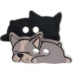 Knoflíky Žirovnice Knoflík 2,5 × 2 cm pejsek, 400255, sada 3 ks – Zboží Dáma