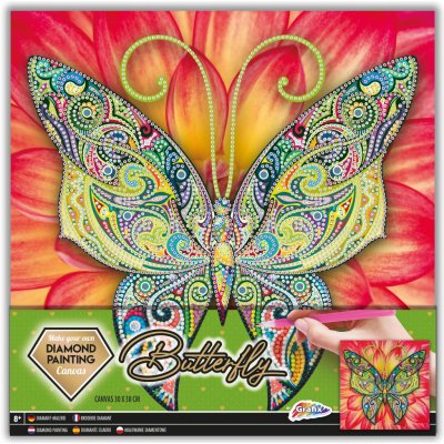 Grafix Diamantový obrázek Motýl 30 x 30 cm na plátně – Sleviste.cz