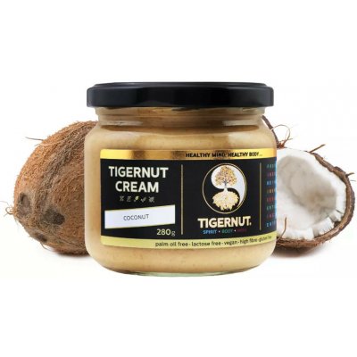 TigerNut Krém z Tygřího ořechu s Kokosem COCONUT BeZ Cukru 280 g – Hledejceny.cz