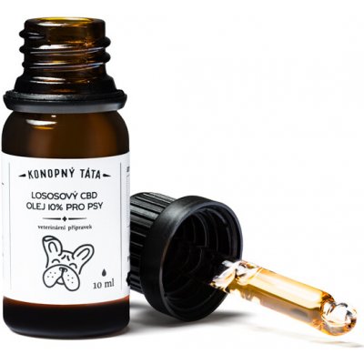 Konopný Táta CBD lososový olej pro psy 10% 10 ml – Zboží Dáma