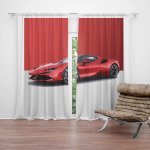 Sablio Závěs Ferrari na červenobílé: 2ks 140x250cm – Hledejceny.cz