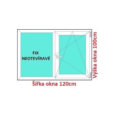 Soft Dvoukřídlé plastové okno 120x100 cm FIX+OS – Zbozi.Blesk.cz