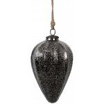 Clayre & Eef Černá skleněná vánoční ozdoba M - Ø 14*19 cm – Hledejceny.cz