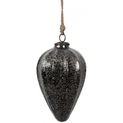 Clayre & Eef Černá skleněná vánoční ozdoba M - Ø 14*19 cm – Hledejceny.cz