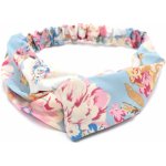 Květinová látková čelenka modrá – Zboží Dáma